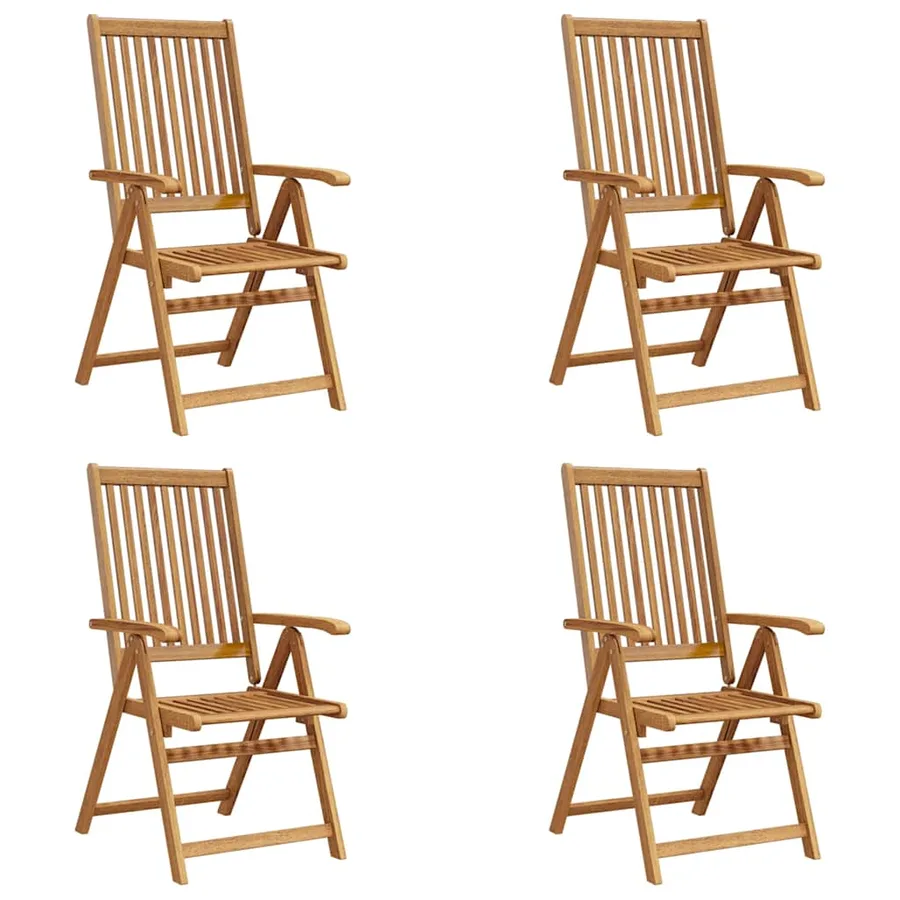 Chaises pliables de jardin lot de 4 Bois d'acacia solide - 5