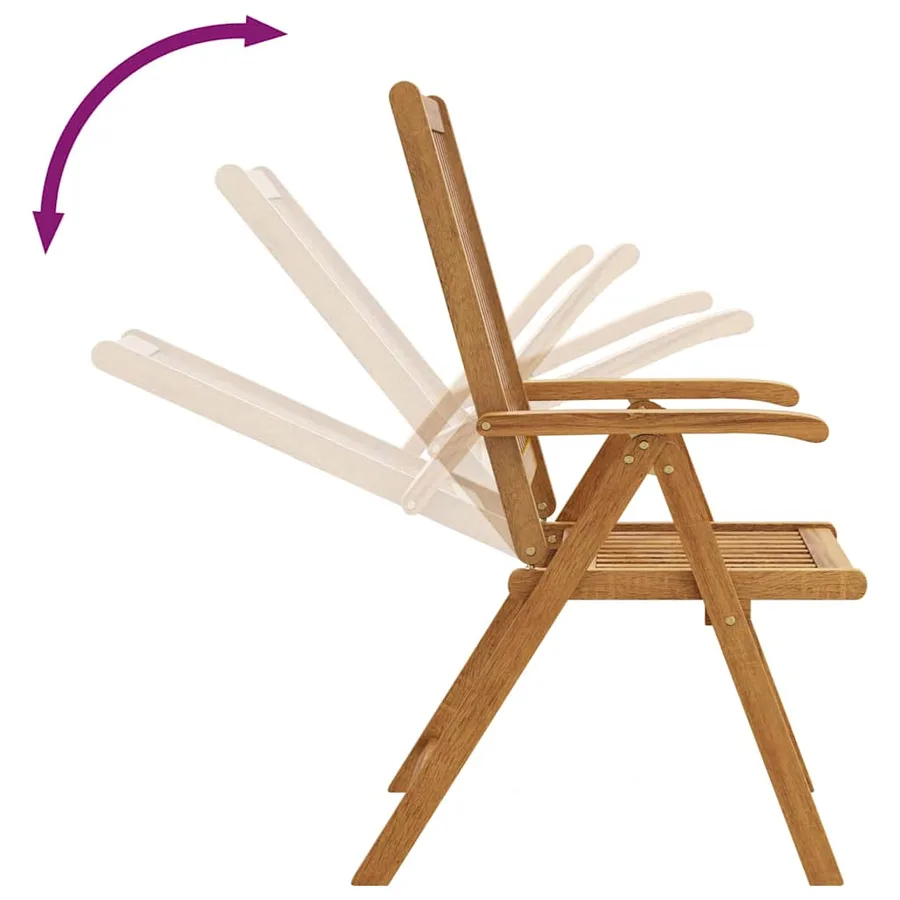 Chaises pliables de jardin lot de 4 Bois d'acacia solide - 9