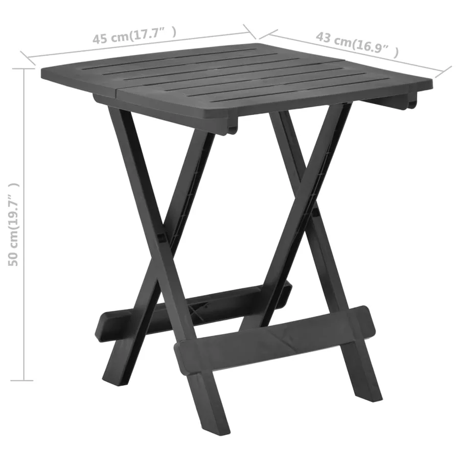 Table pliable de jardin anthracite 45x43x50 cm plastique - 7