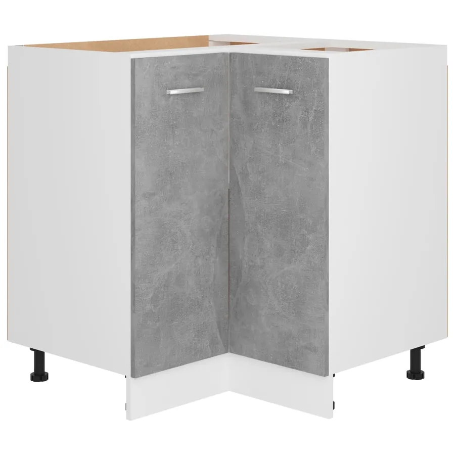 Armoire d'angle basse "Lyon" Gris béton 75,5 x 75,5 x 81,5 cm Bois d'ingénierie - 2