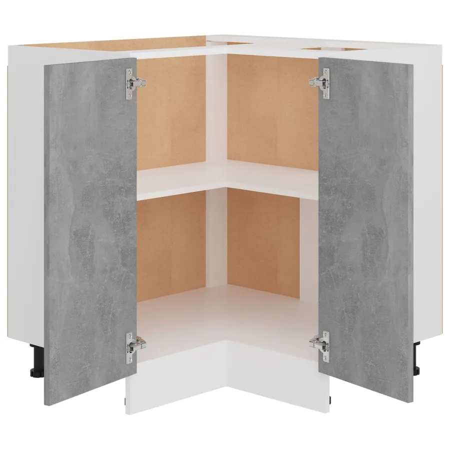 Armoire d'angle basse "Lyon" Gris béton 75,5 x 75,5 x 81,5 cm Bois d'ingénierie - 5