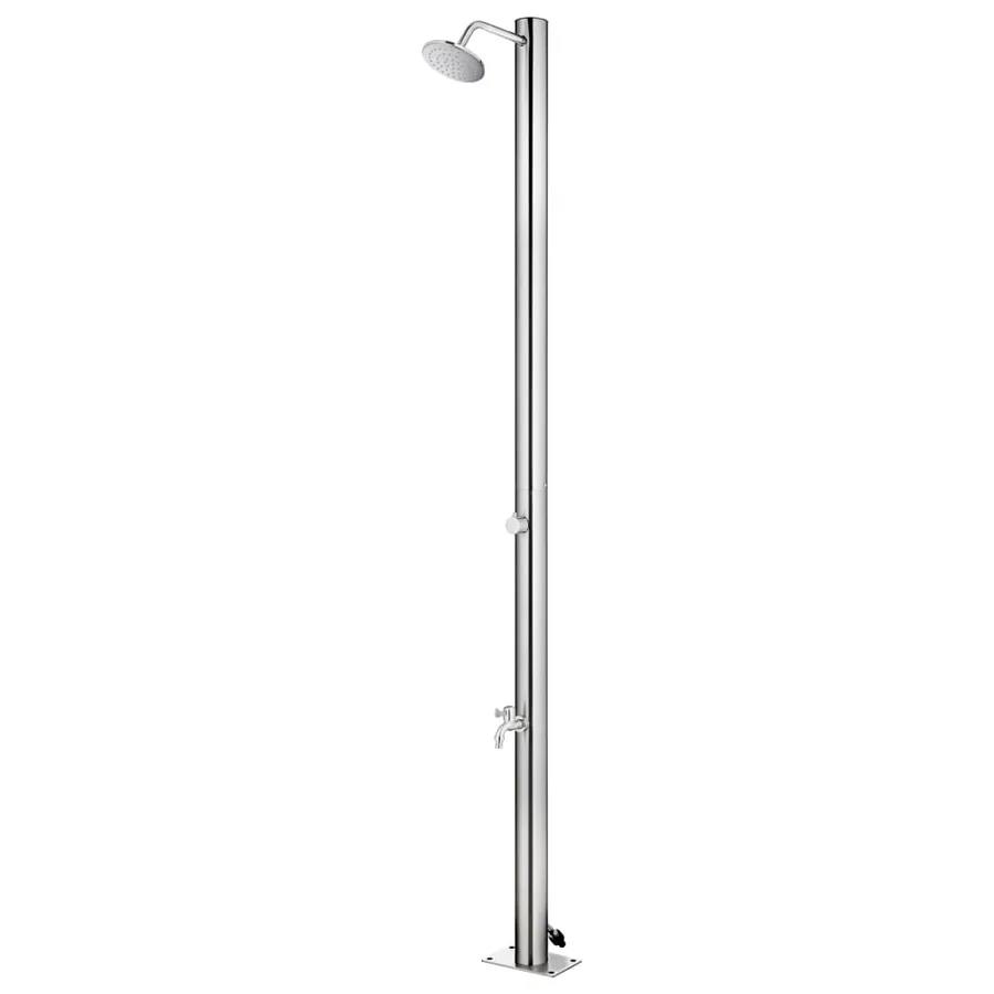 Douche de jardin avec base gris 220 cm Acier inoxydable - 4