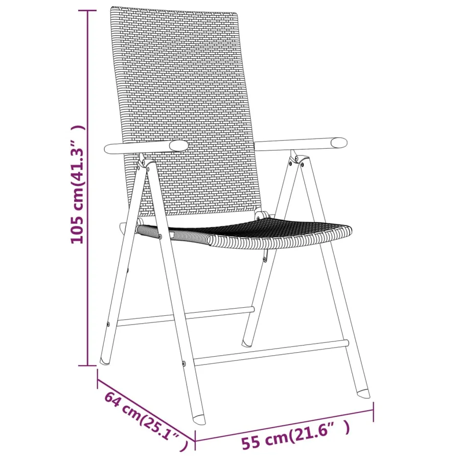 Ensemble à manger de jardin 7 pcs Noir - 7