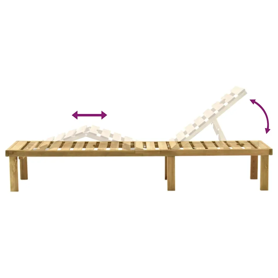 Chaise longue de jardin Bois de pin imprégné - 5