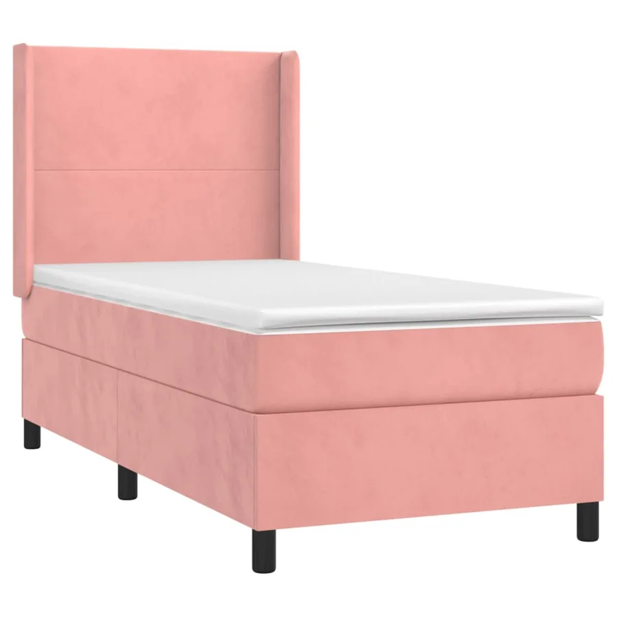 Sommier à lattes de lit avec matelas Rose 90x200 cm Velours - 3