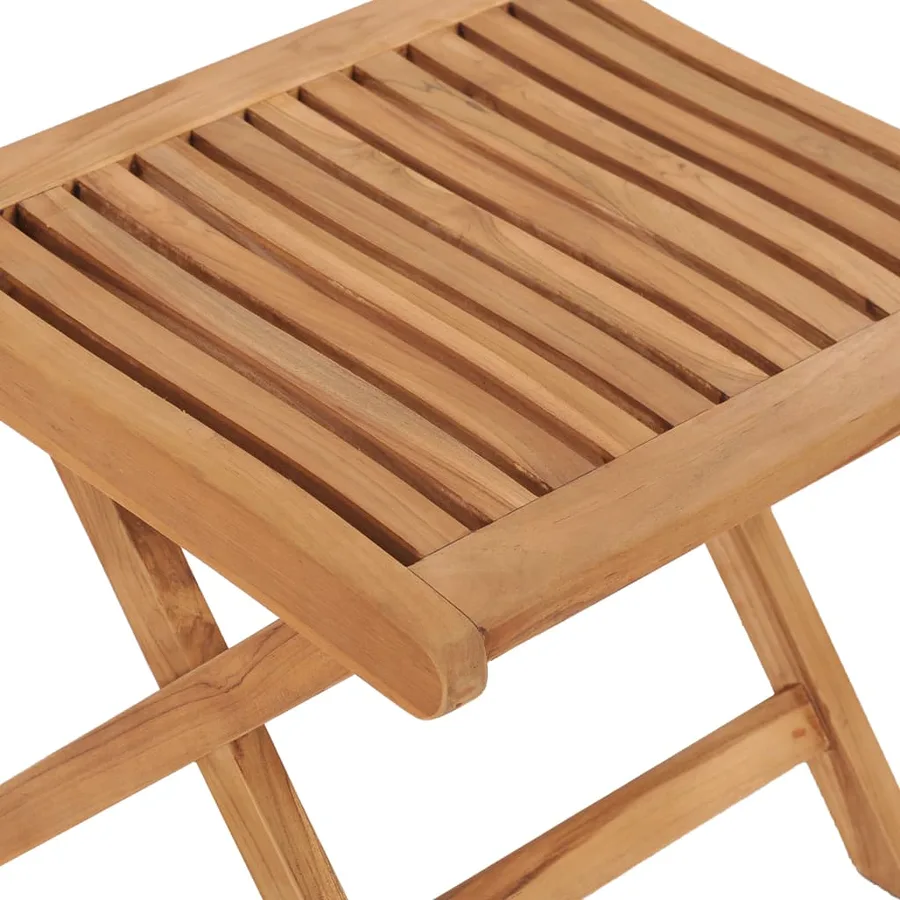 Repose-pied pliable 46,5x49x41,5 cm Bois de teck solide - 5