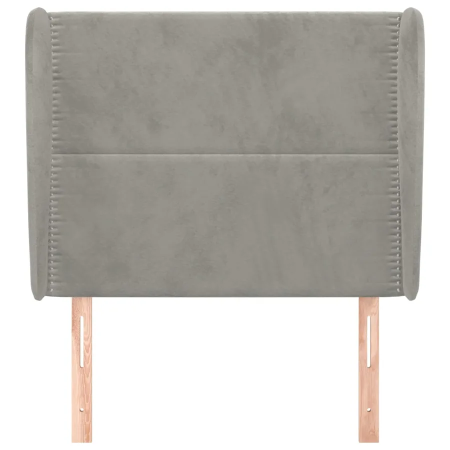 Tête de lit avec oreilles Gris clair 103x23x118/128 cm Velours - 3