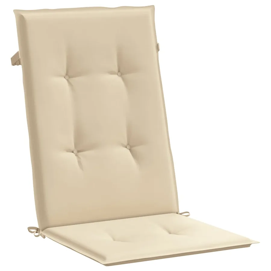 Coussins de chaise de jardin dossier haut lot de 2 beige tissu - 5