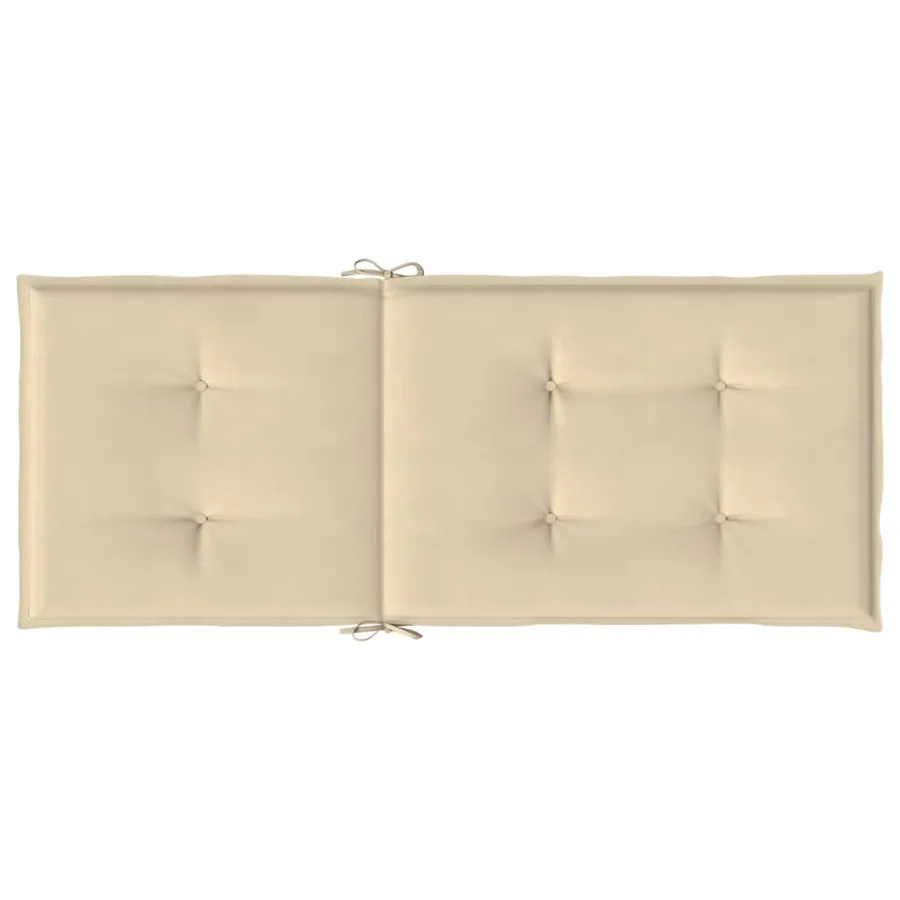 Coussins de chaise de jardin dossier haut lot de 2 beige tissu - 7