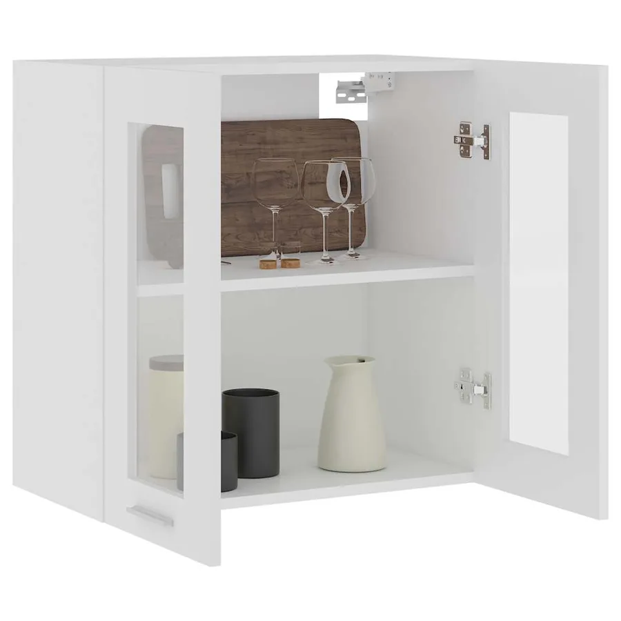 Vitrine suspendue "Lyon" Blanc 60 x 31 x 60 cm Bois d'ingénierie - 5