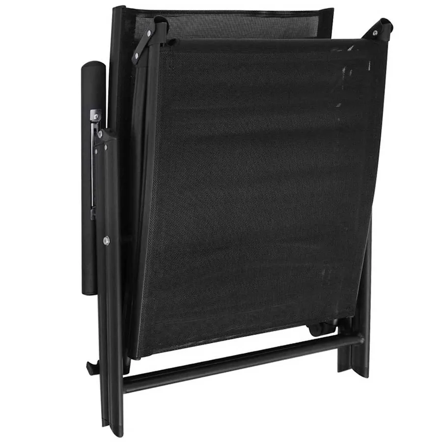 Chaise longue pliable Aluminium Noir - 5