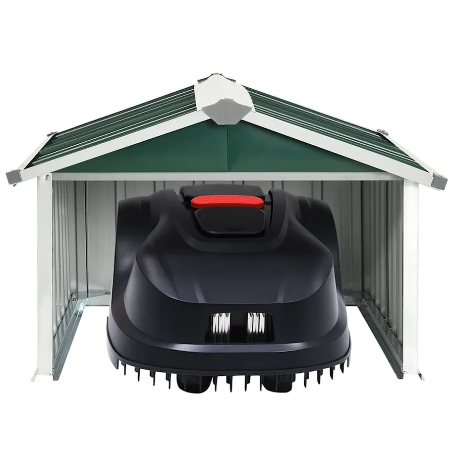 Abri tondeuse robot de jardin 92x97x63 cm Acier galvanisé Vert - 6