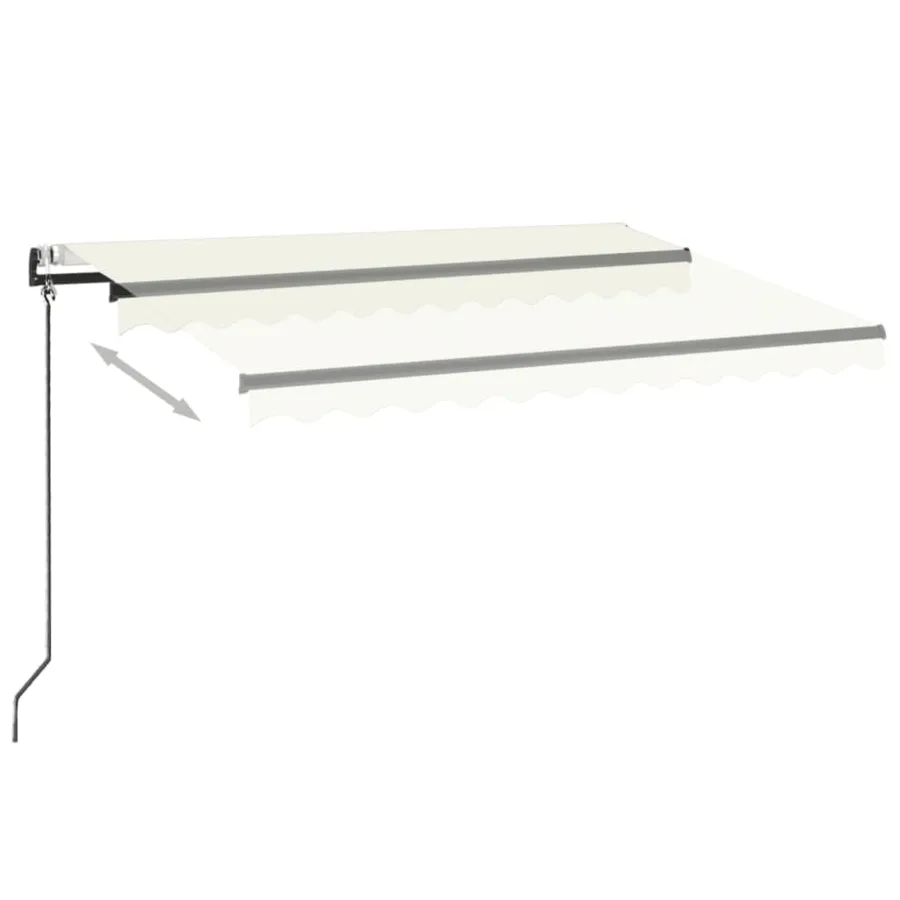 Auvent automatique avec capteur de vent et LED 350x250 cm Crème - 3