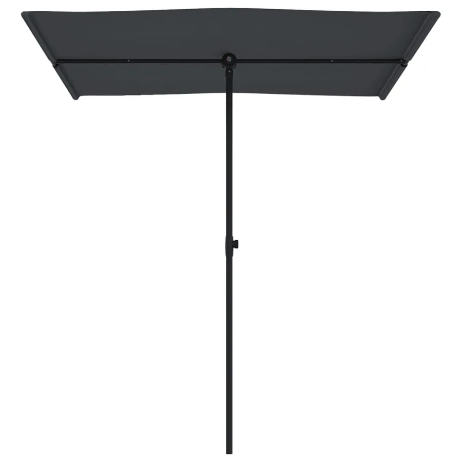 Parasol de jardin avec mât en aluminium 180x110 cm Noir - 4