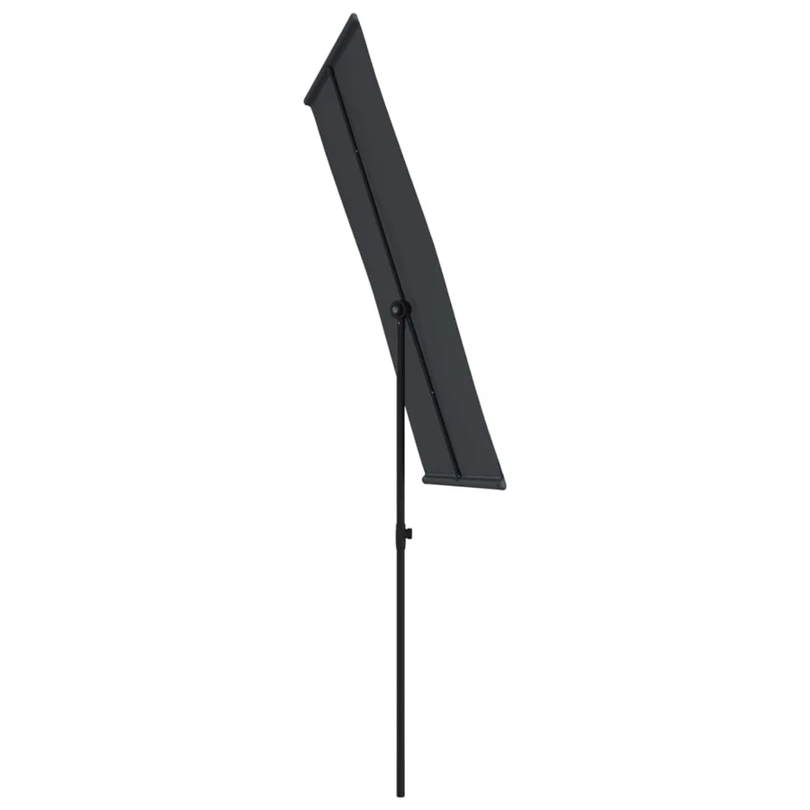 Parasol de jardin avec mât en aluminium 180x110 cm Noir - 5
