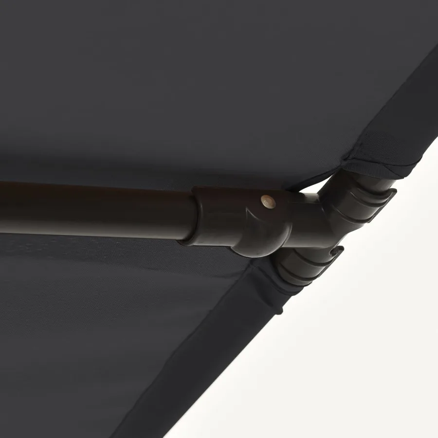 Parasol de jardin avec mât en aluminium 180x110 cm Noir - 9