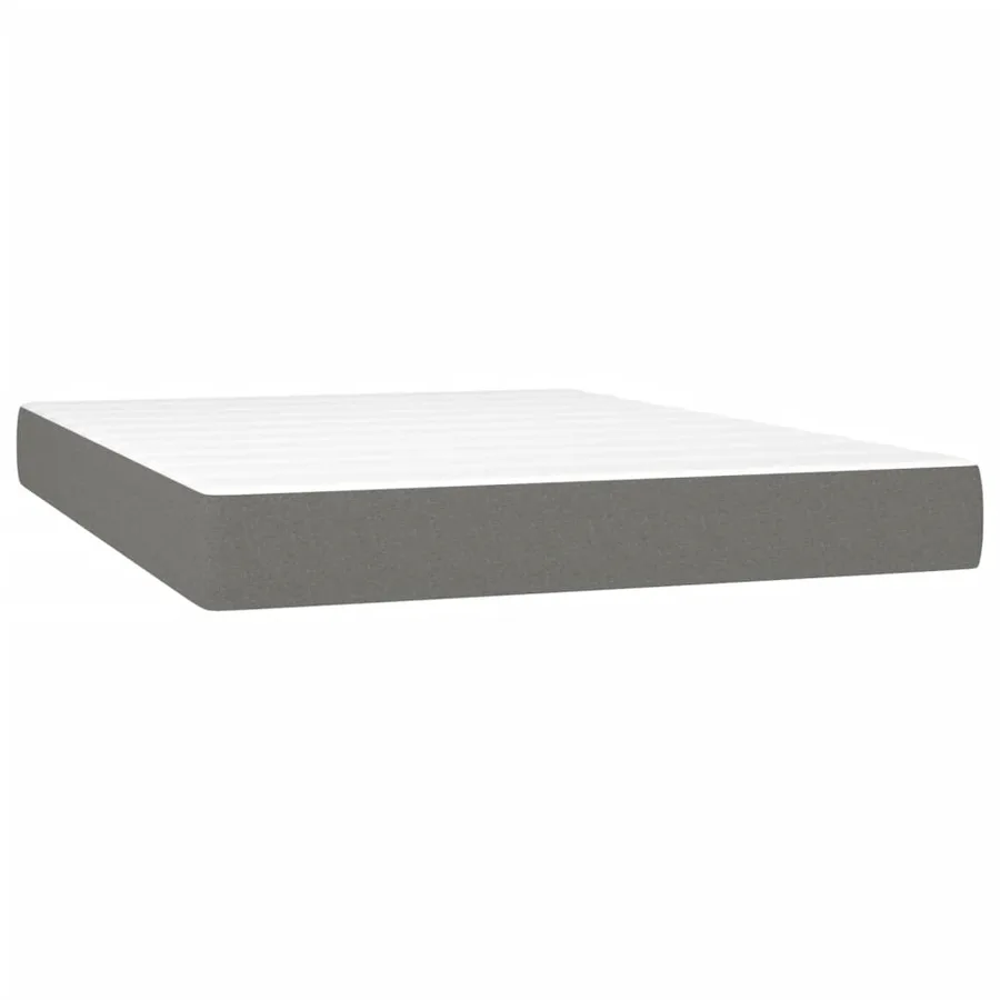 Sommier à lattes de lit avec matelas Gris foncé 140x200cm Tissu - 6