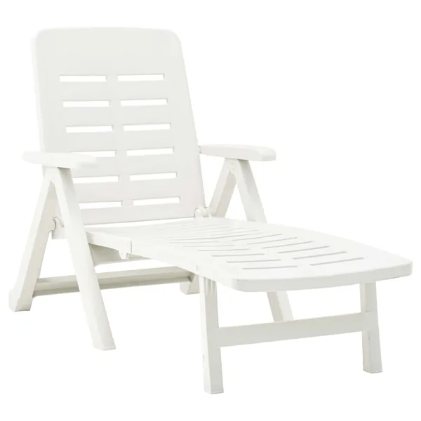 Chaise longue pliable Plastique Blanc