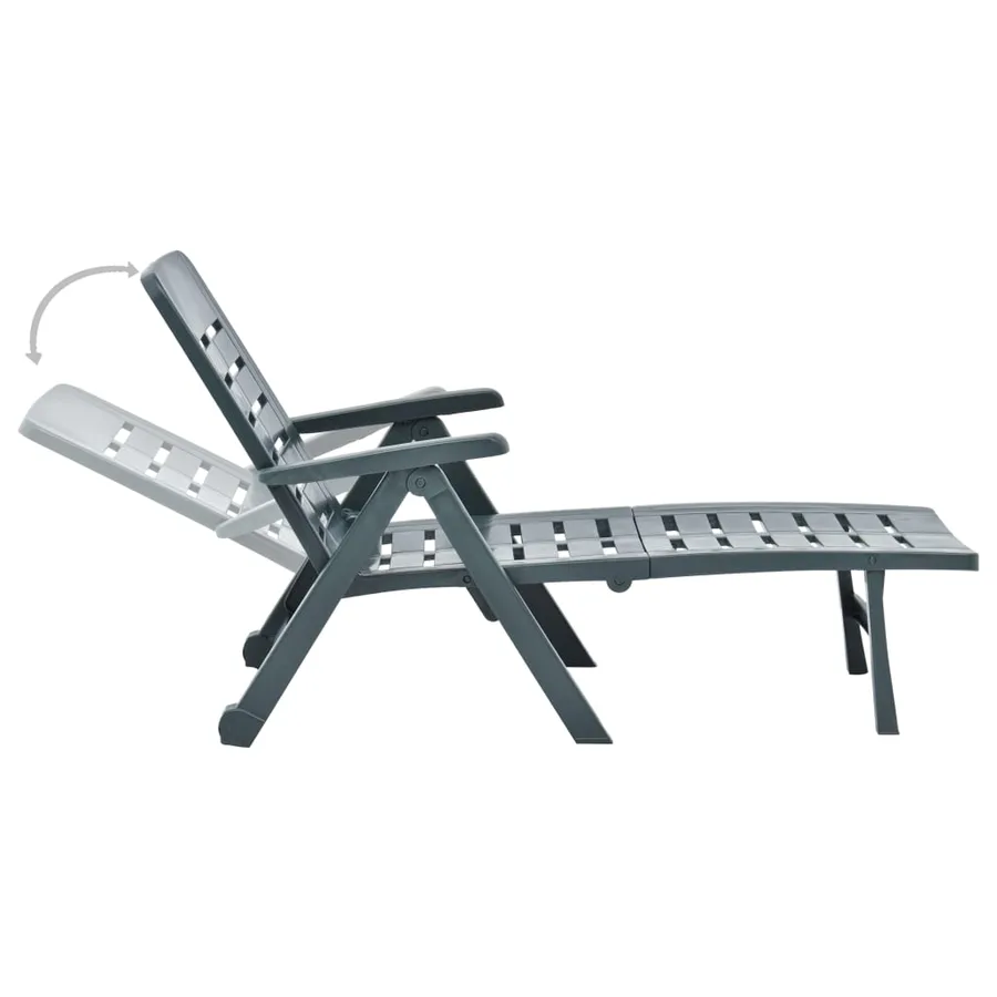 Chaise longue pliable Plastique Blanc - 13