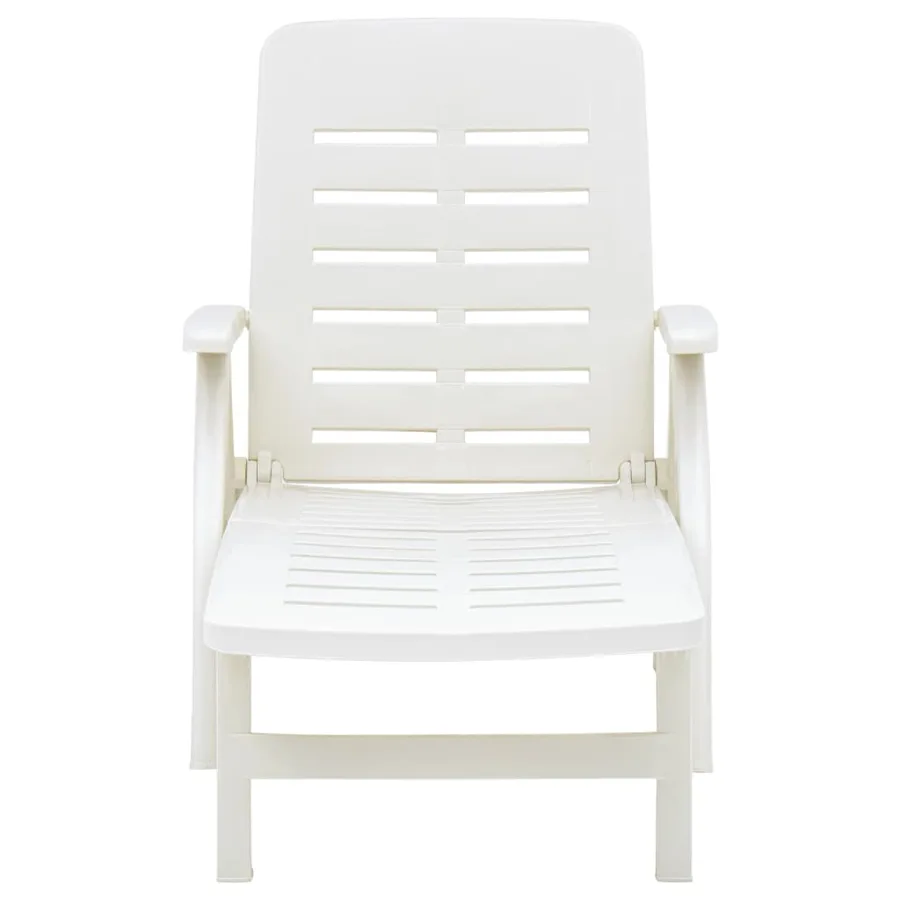 Chaise longue pliable Plastique Blanc - 2