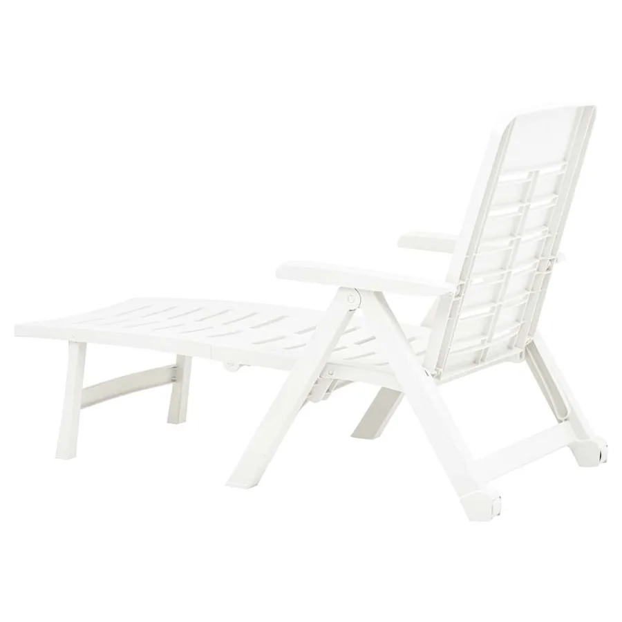 Chaise longue pliable Plastique Blanc - 6