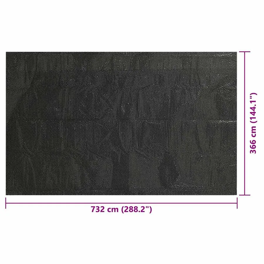 Couverture de piscine Noir 732 x 366 cm PE - 6