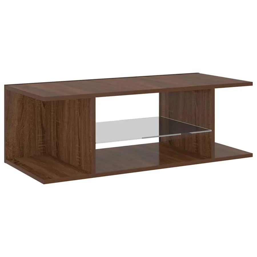 Meuble TV avec lumières LED Chêne marron 90x39x30 cm - 6