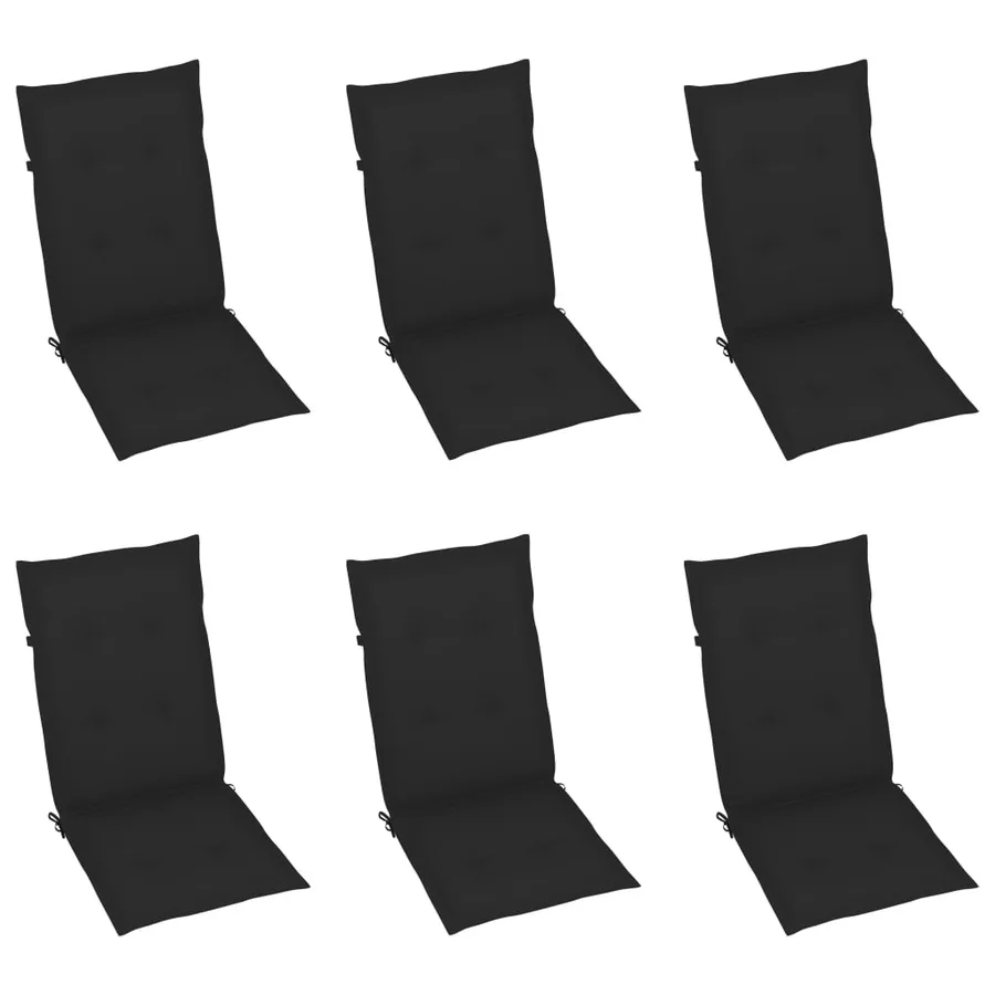 Chaises pliables de jardin lot de 6 avec coussins Bois d'acacia - 6