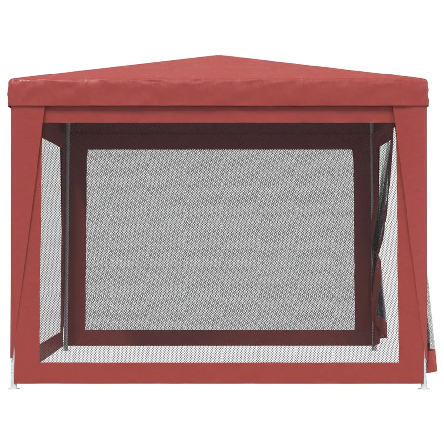 Tente de fête avec 4 parois latérales en maille Rouge 3x3m PEHD - 4