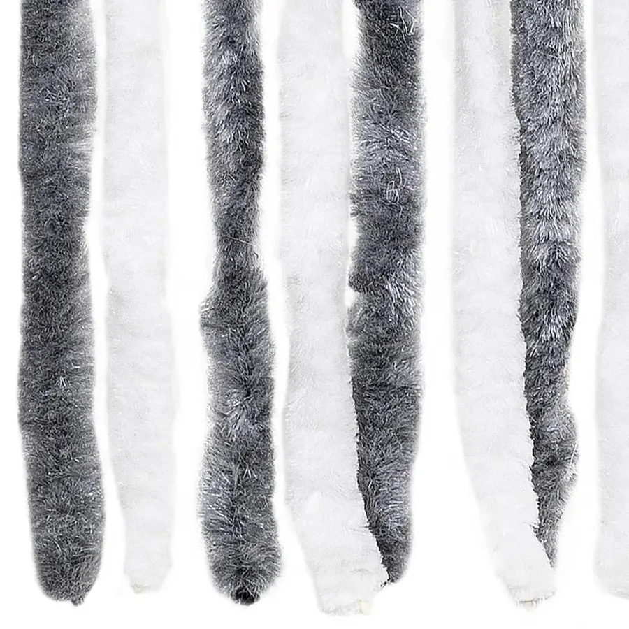 Moustiquaire Gris et blanc 100x220 cm Chenille - 5