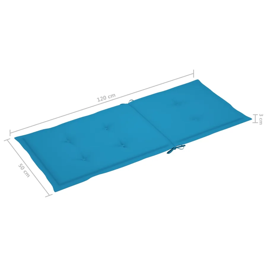 Chaises inclinables de jardin et coussins lot de 8 Teck solide - 10