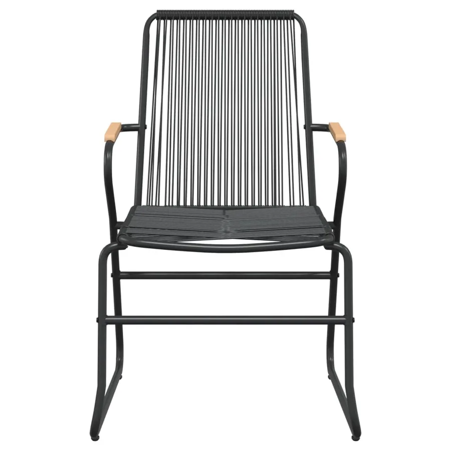 Ensemble à manger de jardin 3 pcs noir rotin PVC - 6