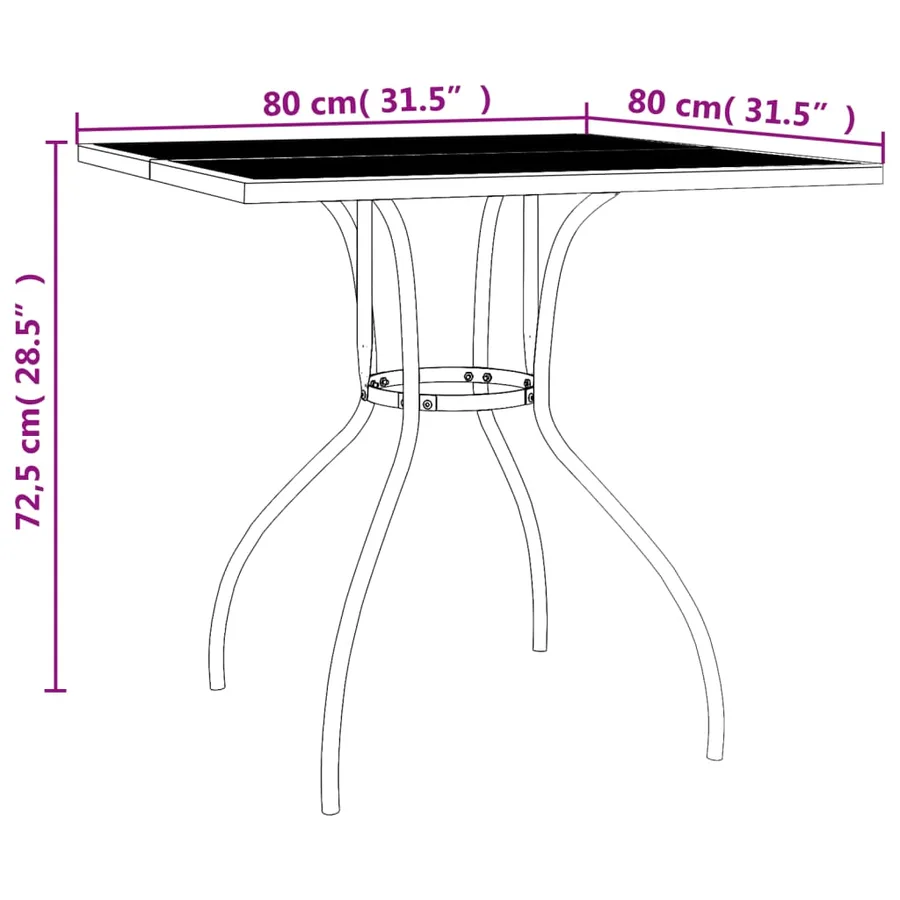 Ensemble à manger de jardin 3 pcs anthracite acier - 10