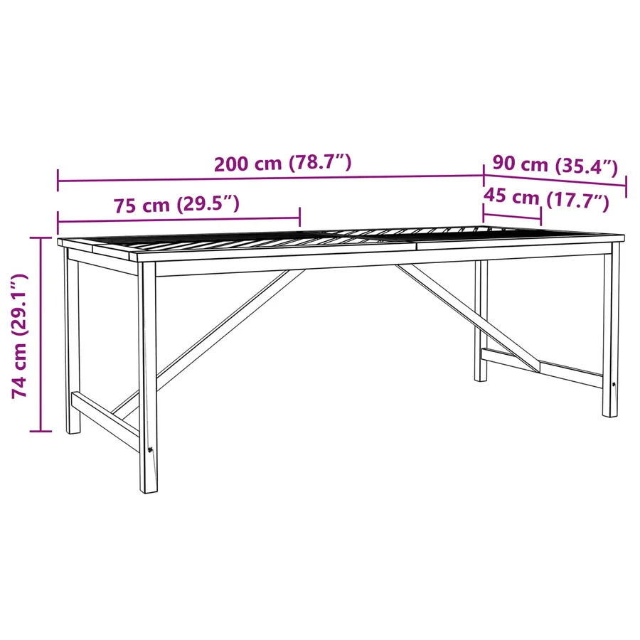 Ensemble de salle à manger pour jardin 9 pc Marron - 12