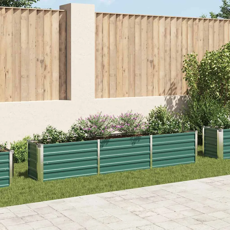 Lit surélevé de jardin Acier galvanisé 240x40x45 cm Vert