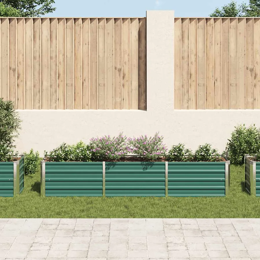 Lit surélevé de jardin Acier galvanisé 240x40x45 cm Vert - 3