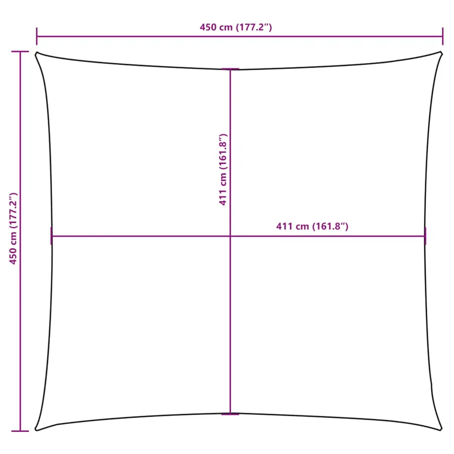 Voile de parasol tissu oxford carré 4,5x4,5 m rouge - 10