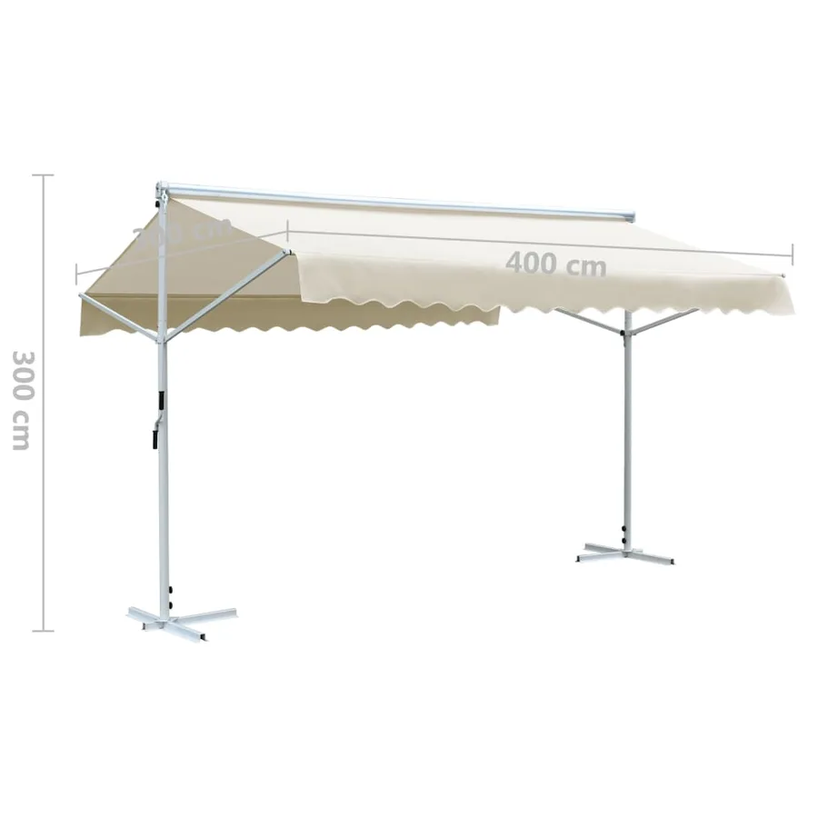 Auvent sur pied 4x3 m Crème - 10