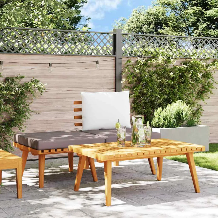 Salon de jardin 3 pcs avec coussins Bois d'acacia massif - 3