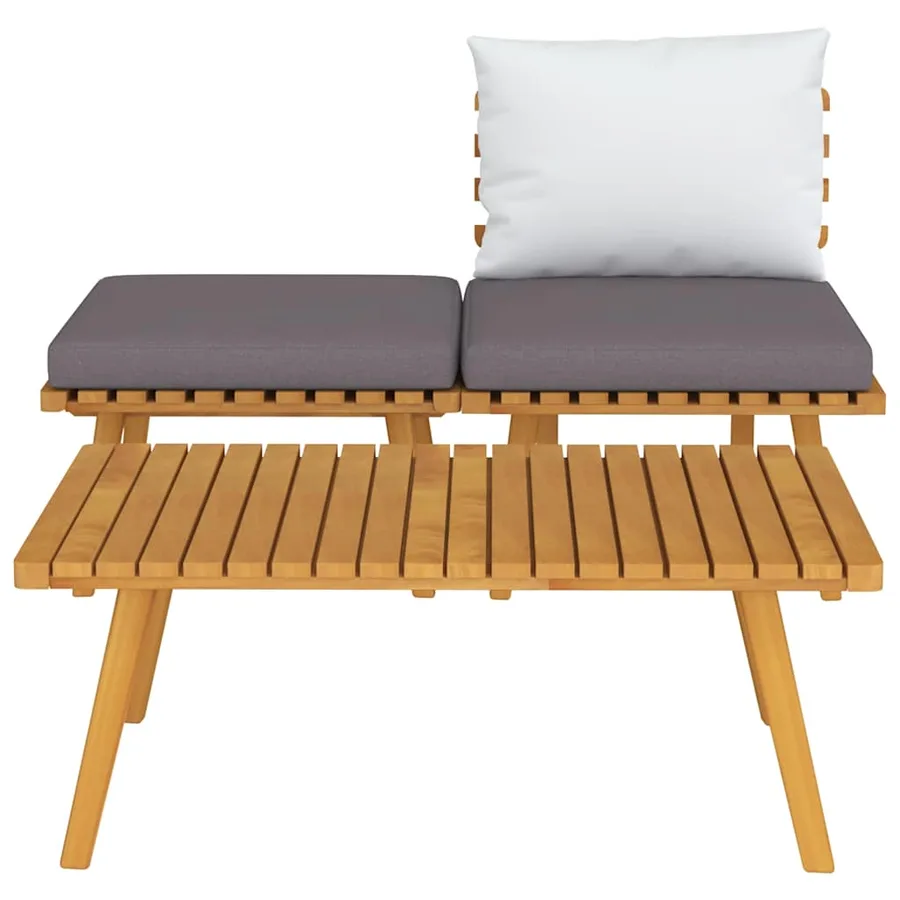 Salon de jardin 3 pcs avec coussins Bois d'acacia massif - 4