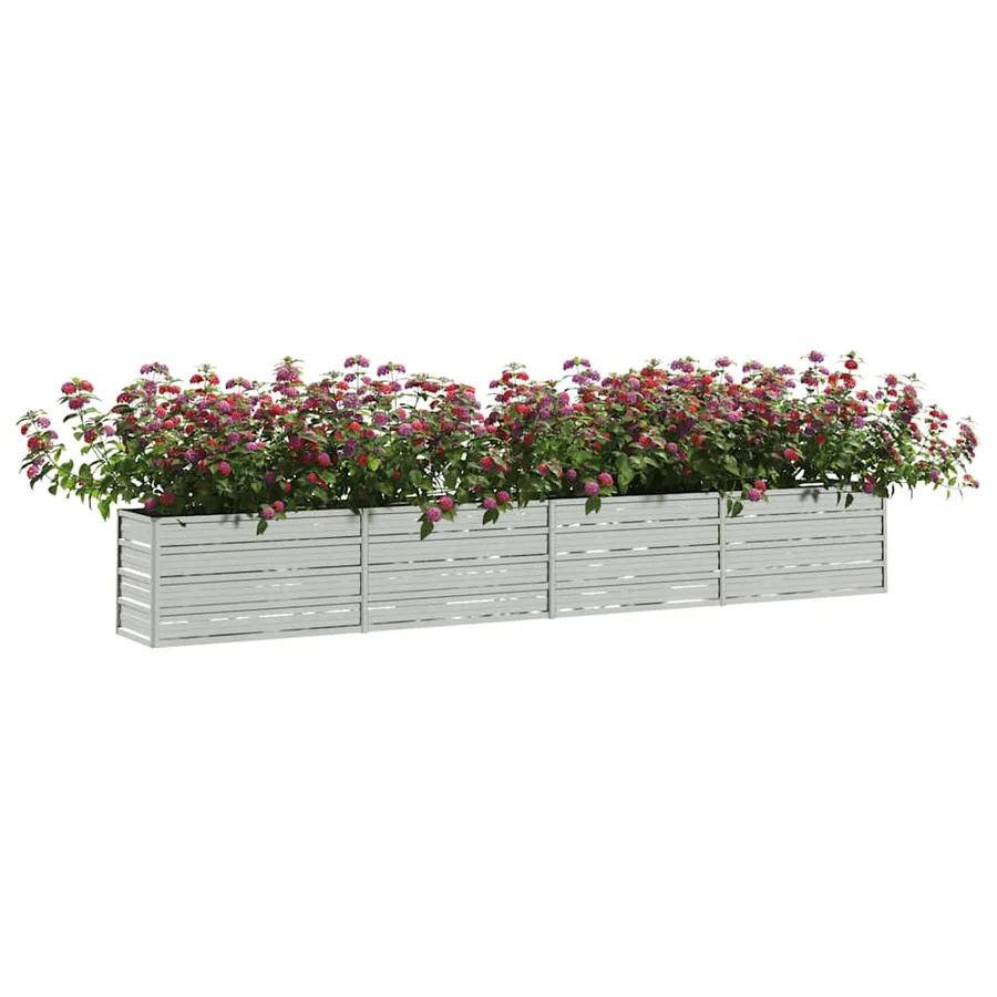 Lit surélevé de jardin 320x40x45 cm Acier galvanisé Argenté - 3