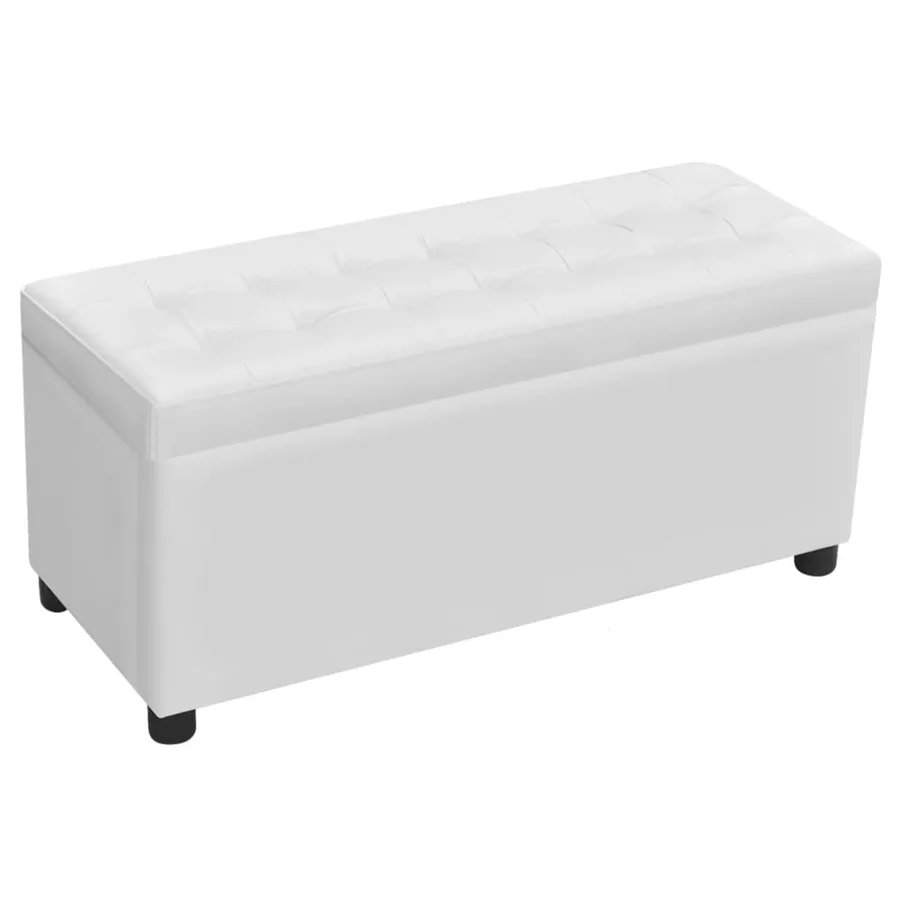 Pouf de rangement Cuir synthétique Blanc - 2