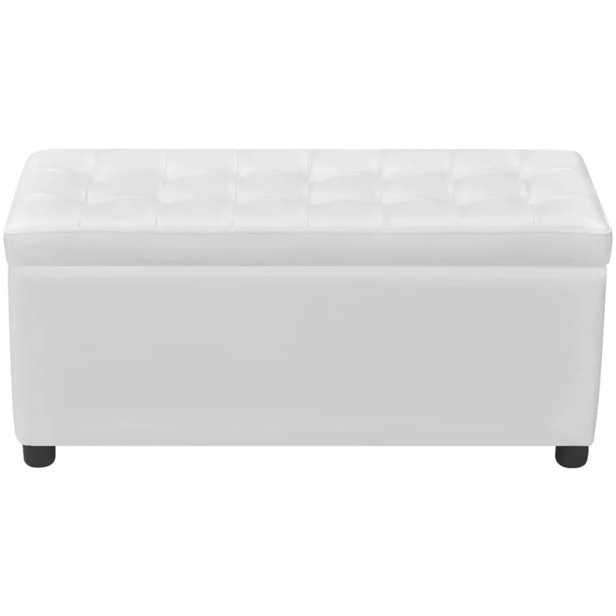 Pouf de rangement Cuir synthétique Blanc - 4