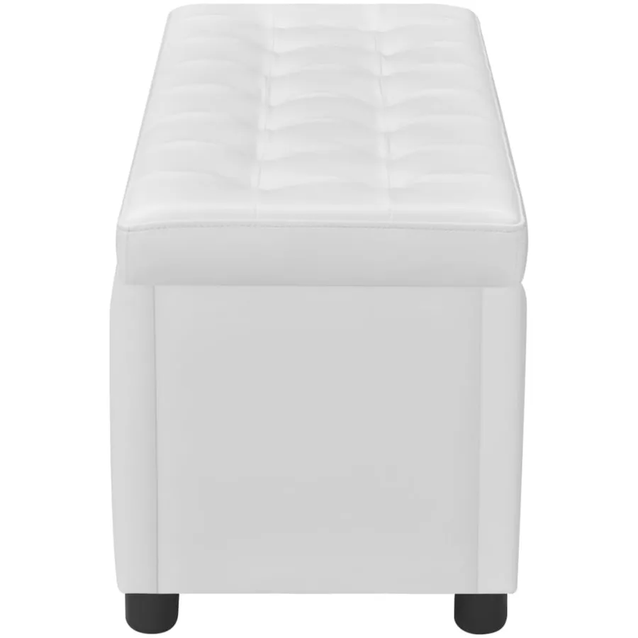 Pouf de rangement Cuir synthétique Blanc - 5