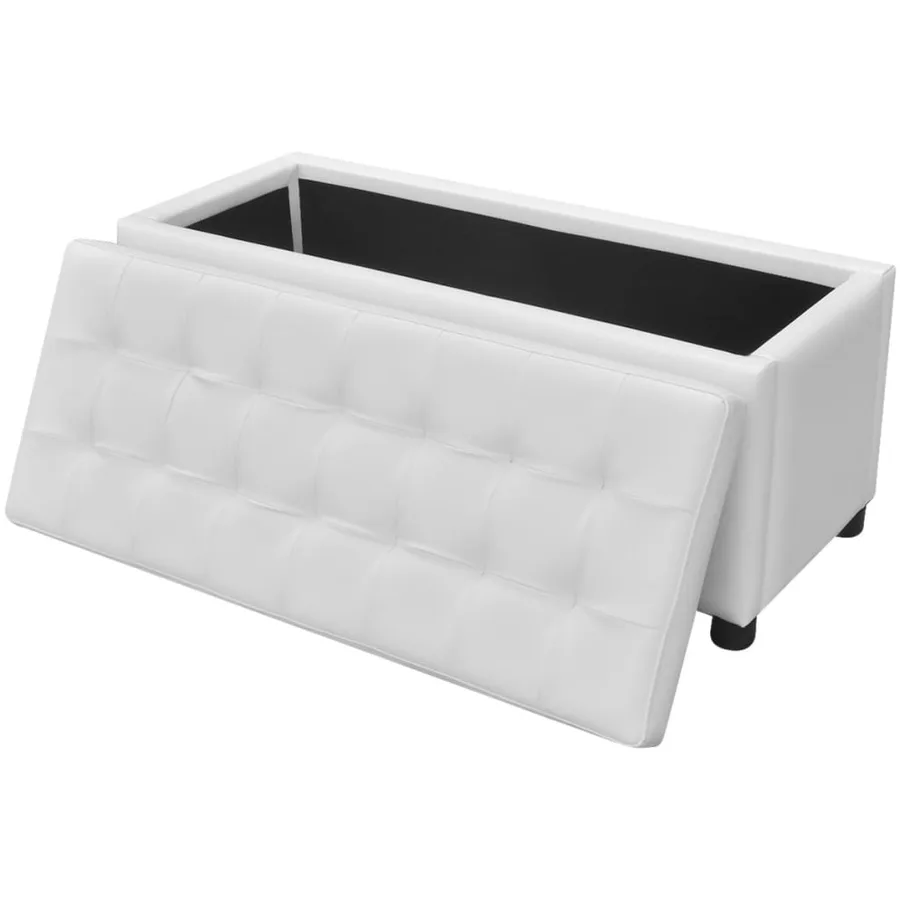 Pouf de rangement Cuir synthétique Blanc - 6