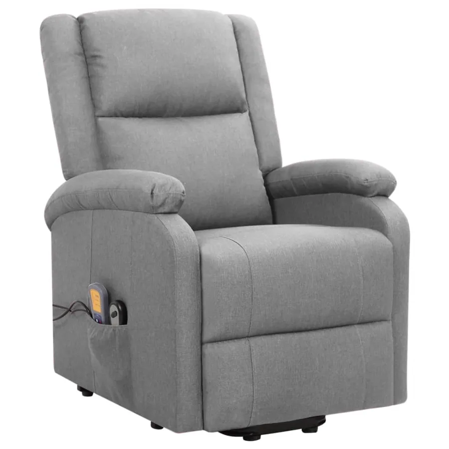 Fauteuil de massage inclinable Gris clair Tissu - 2