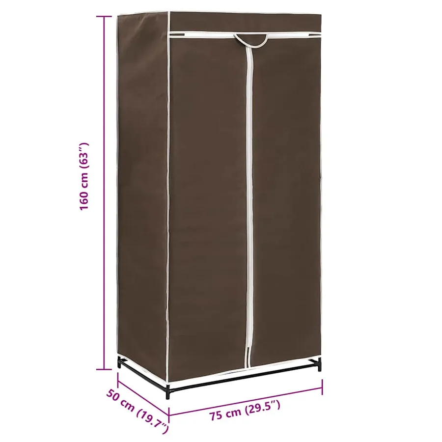 2 pcs Garde-robes Marron 75x50x160 cm - 10