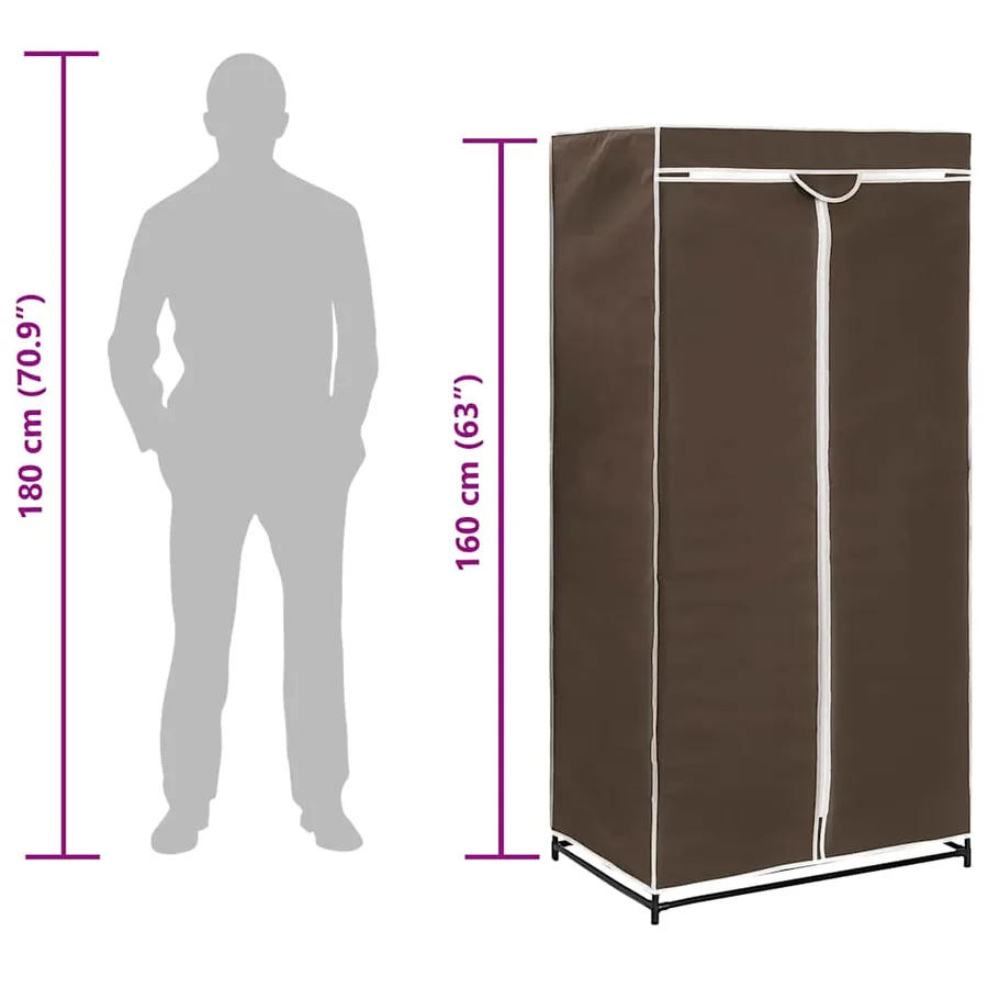 2 pcs Garde-robes Marron 75x50x160 cm - 11