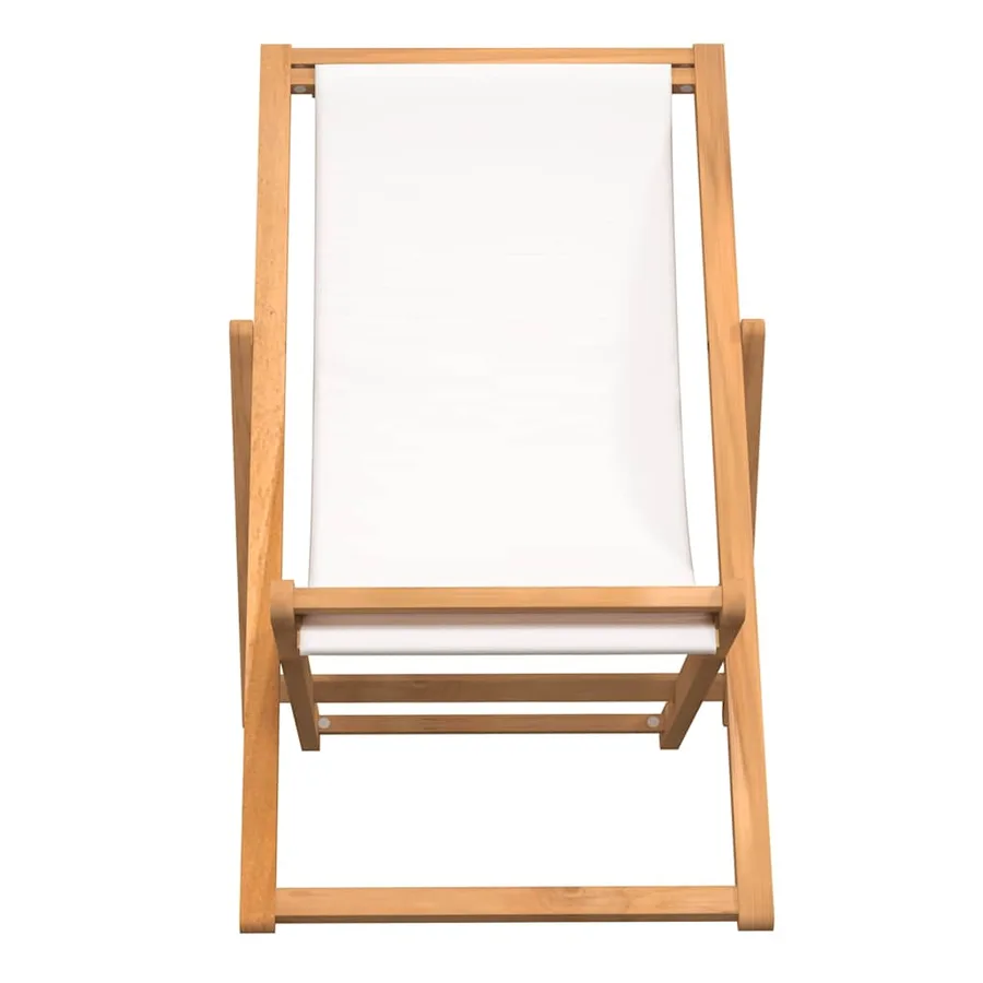 Chaise de terrasse Teck 56x105x96 cm Couleur crème - 3