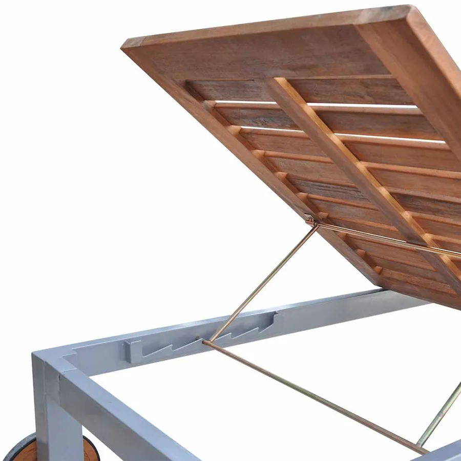 Chaise longue Bois d'acacia solide - 4